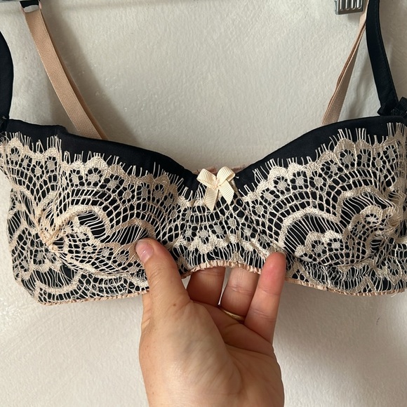 Mimi Holliday silk balconet bra 32C lace bows - Picture 2 of 8